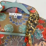 CAbi  Shakespeare Floral Semi Sheer Tie Front Ruffle Bohemian Kimono Tunic Top S Photo 2