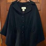 Jonathan Stone Women's Sleeved Cape Coat Size M Black Full Button Photo 0