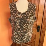 Vintage Tapestry Vest | Floral Geometric Button Front | Women’s Large Photo 3