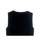 ZARA  Casual Ribbed Sleeveless Knit Crop Top Crew Neck 90s y2k S Black #3137 Photo 8