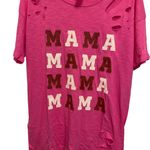 BiBi‎ pink Distressed 'MAMA' Tee Black Size XL Photo 0
