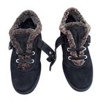 Stuart Weitzman Women's Black Suede Fur Lined Ankle Boots Buckle 9 N Photo 1