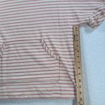 Jane & Delancey Women's Small Pink/Cream Striped Short Sleeve Hooded Terry Shirt Pink Photo 6