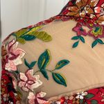 Aratta Silent Journey Red Floral Embellished Button Down Shirt Photo 10