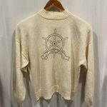Vintage 80’s St. John santana knit creamy mock neck sweater nautical bling Silver Size L Photo 0
