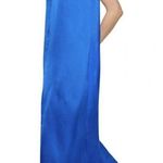 DKNY NWT  Silky Satin Maxi Dress SMALL blue Sleeveless V-Neck soft Photo 1
