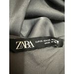 ZARA Charcoal Gray Embroidered Lace Sleeveless Cami Slip Midi Dress Size XS Photo 4