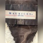Maurice's Medium Y2k Penny Lane Retro Faux Leather Brown Zip Up Vest Photo 6
