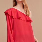 Aritzia Aritizia Allaire Ruffle One Shoulder Blouse Top Photo 0