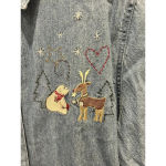 Christopher & Banks Denim Shacket Polar Bears Christmas Tree Reindeer Large Photo 2