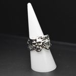 Gothic Joker Mask Ring Silver Size 8 Photo 1