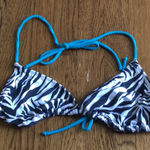 4/$15 Zebra Print Triangle Bikini Top Size M Photo 0