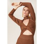 Amur Guadalupe Brown Ribbed Knit Cutout Midi Dress Size M Size M Photo 2