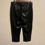 7 For All Mankind Faux Leather Wide Cropped Leg Pants Black- Size Medium Photo 7