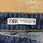 ZARA  High-Rise Straight Leg Dark Wash Raw Hem Jeans Women’s Size 4 100% Cotton Photo 7