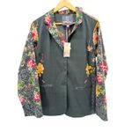 Johnny Was Pete & Greta Mono Blazer Jacket Floral Print Black L NWT Cotton Silk Photo 1
