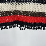 Amisu  Colorful Striped open Knit crochet Sweater tassels fall coverup S neutral Photo 4