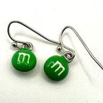 M and M small green M and M earrings Photo 0