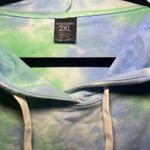 Coeur d Alene Clothing Company Tie Dye Hoodie Sweatshirt Blue Green 2XL Cropped Size XXL Photo 2