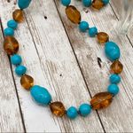 J.O.A. Rivers Dyed Turquoise/Amber Glass Necklace Photo 6