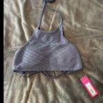 Women's Crochet Bikini Top in Blue Size M Photo 0