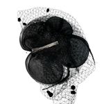 Black Feather Mesh Fascinator Veil Hat Clip Band Wedding Tea Cocktail Party Black Photo 6