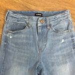 EXPRESS High Rise Raw Hem Cropped Flare Ripped Jeans Size S/R (0/2/4) Photo 5