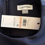 Calvin Klein NEW Size 12 Navy Blue Scuba Sheath Dress Faux Belt Office Career Photo 3