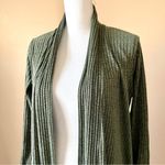 Simplicity  | Green Ribbed Roll Tab Knit Sweater Cardigan Sz L Photo 1