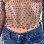 Women's Night Club Festival Party Bejeweled Mesh Crop Top Size Small Black Photo 9