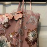 Endless Rose Velvet Embroidered Tiered Midi Dress Fairytale 3D Floral Blush Pink Photo 5