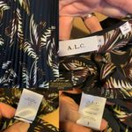 ALC Frank A.L.C. SILK “RORY” PALM LEAF PRINT BLACK & BROWN PLEATED SPLIT SLEEVE DRESS (2) Photo 12