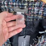 Sans Souci NWT Women's Tweed Multicolored Fringe Tweed Double Button Blazer-Smal Photo 4