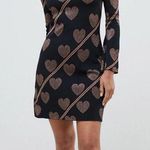 Ted Baker  Uzeniaa Glitter Heart Knit Swing Dress Black Rose Gold Metallic 0 Photo 0