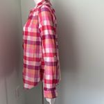 Anthropologie  Isabella Sinclair Hibiscus Tea Pink Plaid Button Down Medium Photo 3