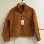 FIGS On-Shift High Pile Fleece Bomber Jacket in Mocha, Size Small Photo 8