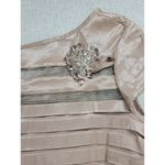 KM Collections by Milla Bell Womens Dress Size S Tan Satin Lace Trim Cocktail Photo 8