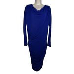 Athleta  Womens Dress Small Blue‎ Stretch Solstice Casual Cowl Neck Long Sleeves Photo 2