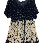 Siren Lily  Women’s Maternity Floral Sheer Blouse V-neck Elastic Waist Large Photo 0