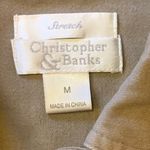Christopher & Banks  Jacket Medium Olive green jeweled buttons lightweight pocket Photo 1