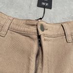 Naadam Pants Women 8 Mushroom Brown Twill Wide Leg Quiet Luxury Classic New Flaw Photo 5