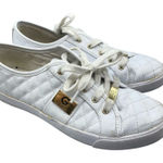G by Guess  White Faux Leather Quilted Lace Up Sneakers Womens 8 Photo 0