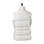 Lands' End Quilted Puffer Vest Button Front Collar Solid White Women's Size Large Photo 3