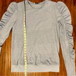 Ruched, Ruffle Long Sleeve Top, Light Blue Size Small Blue Photo 3