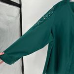 Talbots  Green Long Sleeve Lace Panel Round Neck Button Front Tunic Top Size 3XP Photo 7