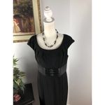 Adrianna Papell Women Black Round Neck Sleeveless Knee Length Sheath Dress Sz 10 Photo 1