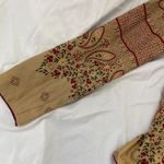 Adrianna Papell Whimsygoth Gold Burgundy Floral Beaded Silk Blazer Jacket 6 / S Red Size 6P Photo 3