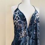 Trac Printed Velvet Gradient Halter Tie Open Back Mini Dress Size 1X NWOT Photo 2