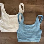 American Eagle  Blue and White Cropped Tank Top Bundle Photo 0