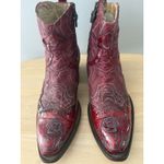 Mark Nason Red Leather Boots Womens 6 Ankle Roses Rocker Vero Cuoio Italy Boho Photo 2